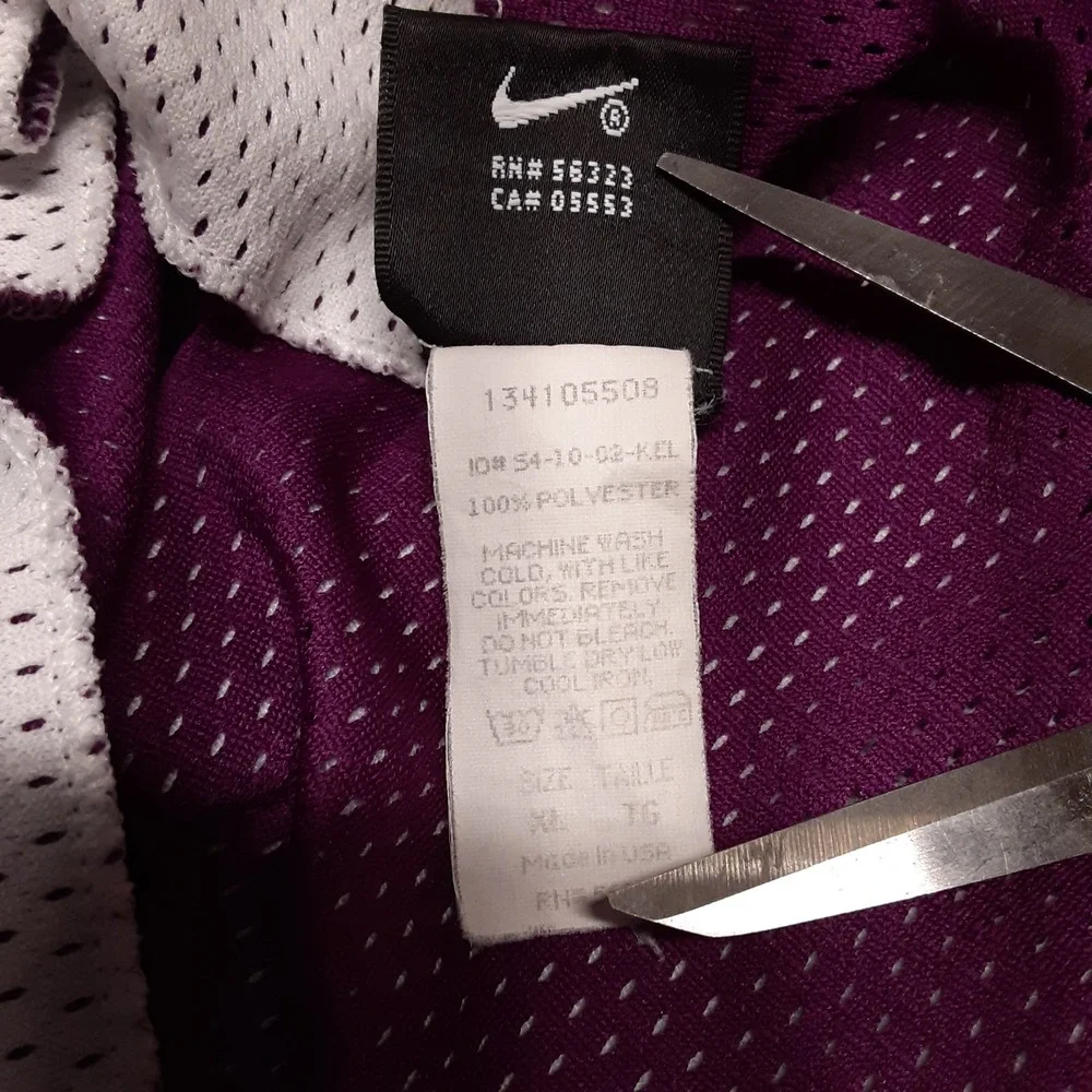 Nike Vintage Mens Reversible Swoosh Jersey Tank Top XL Purple/White Mesh 2002